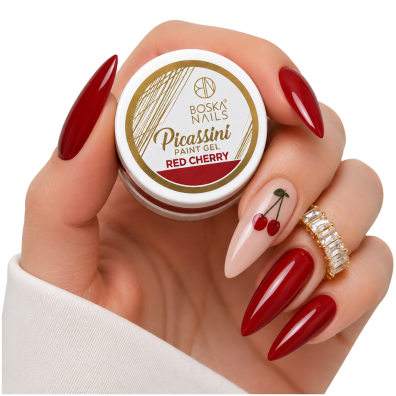 Żel do zdobień Picassini Paint Gel Cherry Red do wzorków Boska Nails 5ml