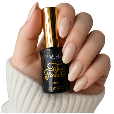 Yoshi Top French No4 lakier hybrydowy do paznokci top nude do frencha 10ml