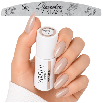 Yoshi Lakier Hybrydowy do paznokci UV Hybrid 506 Fading Bride 6ml + PILNIK
