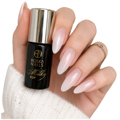 Boska Nails Top Milky lakier mleczny  hybrydowy do paznokci 6ml