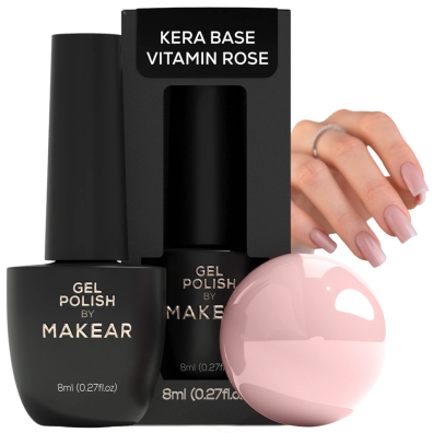 Makear Kera Base Vitamin Baza Keratynowa do paznokci KBV03 Rose 8ml