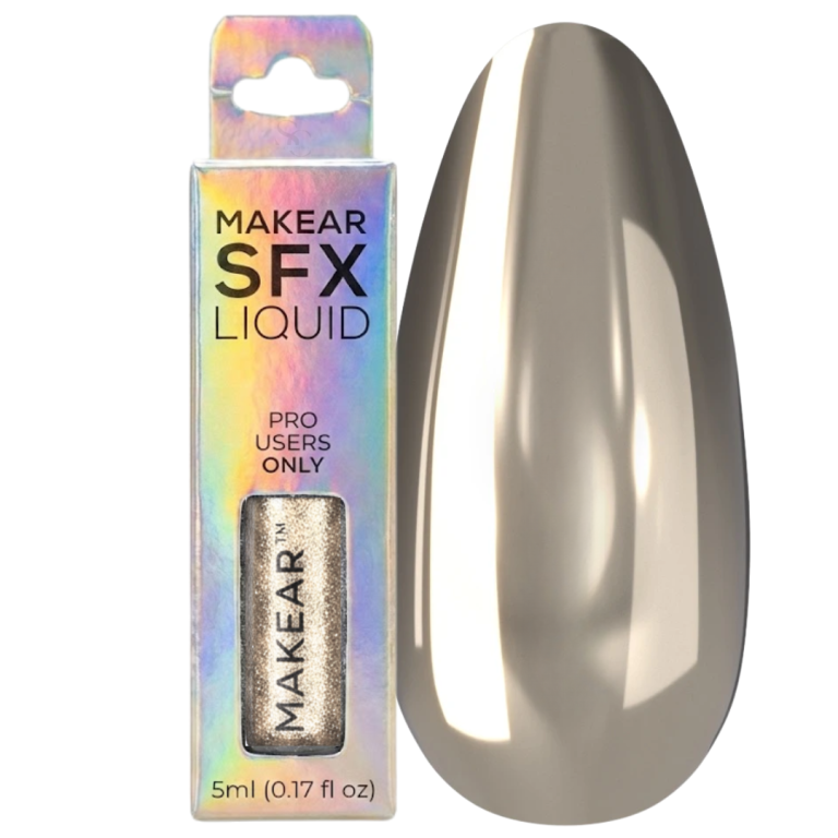 Makear SFX Pyłek w Płynie do paznokci BC02 Chrome Platinum platynowa tafla (1)