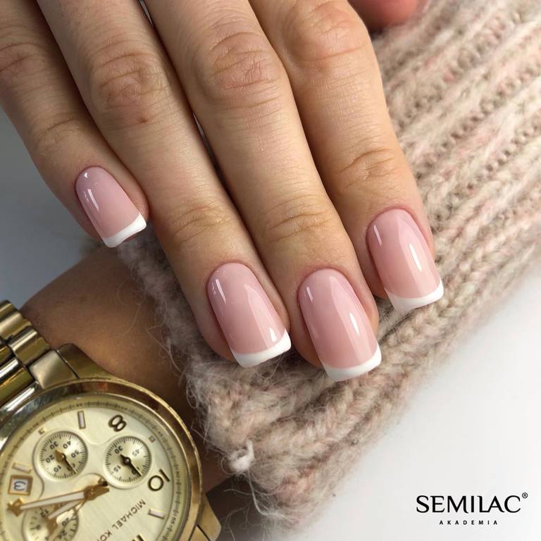 Semilac 002 Delicate French Lakier hybrydowy do paznokci do frencha 7ml  (6)