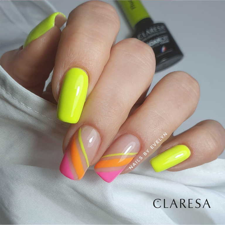 Claresa Lakier Hybrydowy do paznokci FLUO 1 neonowy żółty (4)